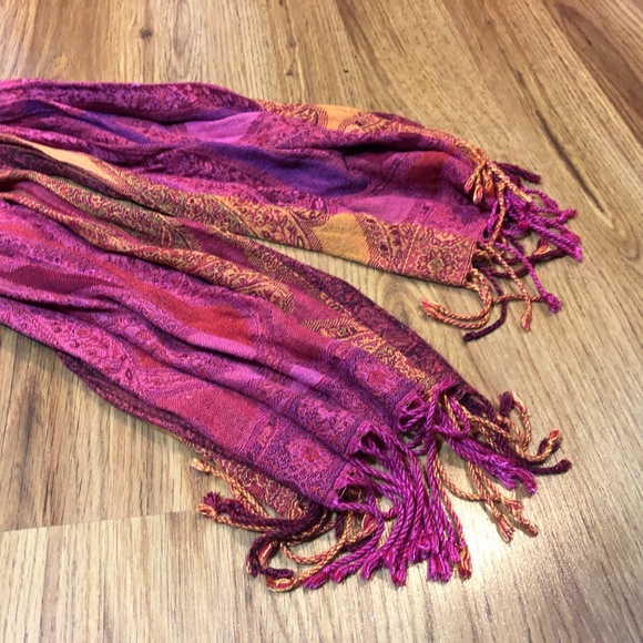 Pink & Orange Patterned Scarf - Picture 2 of 4
